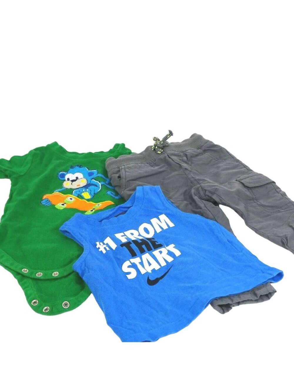 Lot of 3 Garanimals 1-Piece Nike Tank Cat and Jack Pants Boys Size 12 Months